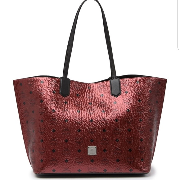 mcm spot viseto medium tote bag